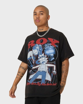 Airflow Ventilation Stylish Goat Crew X Rick And Morty Roy Vintage T-Shirt Washed Black