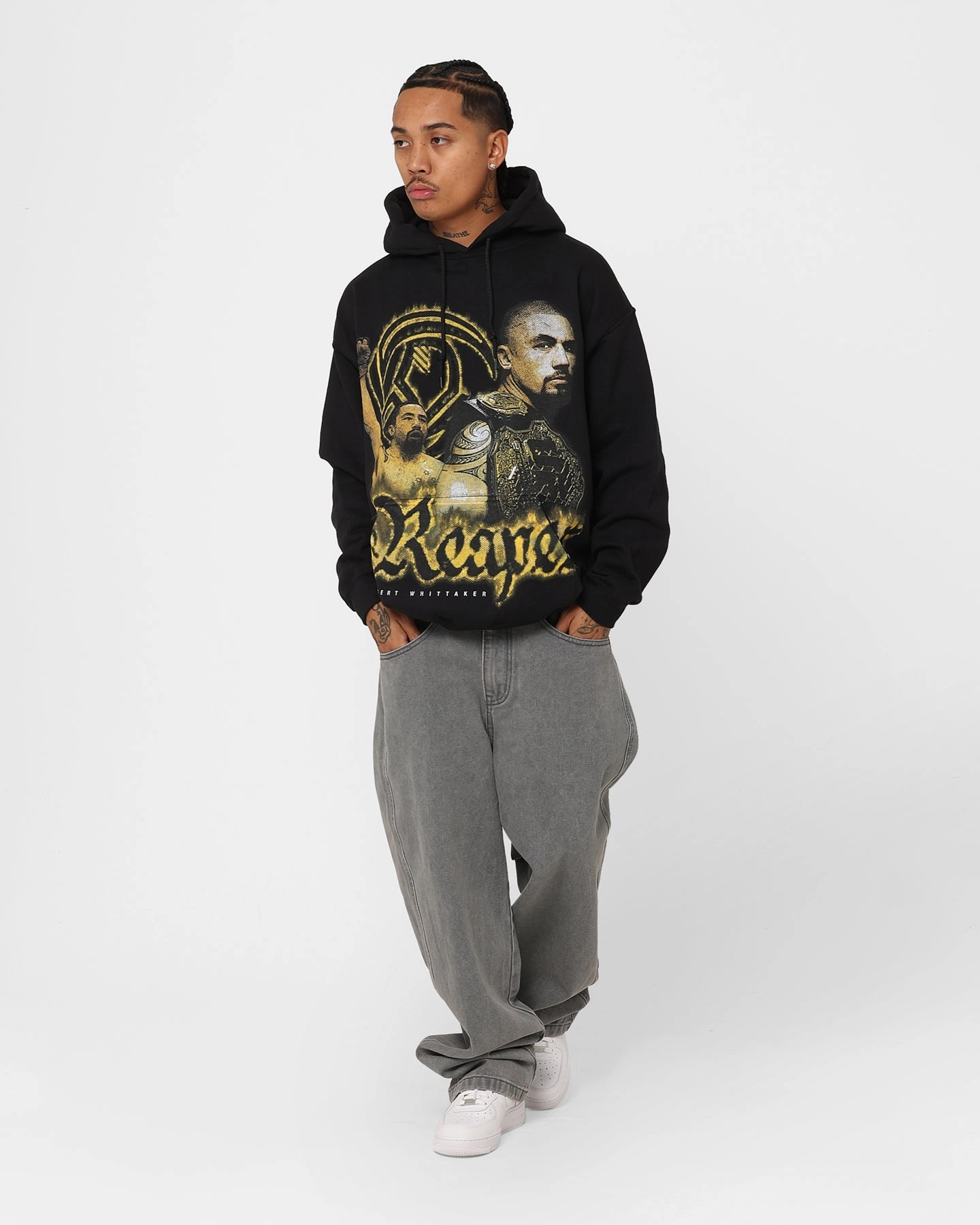 Goat Crew X Rob The Reaper Hoodie Black Wash Outdoor Ease Booking