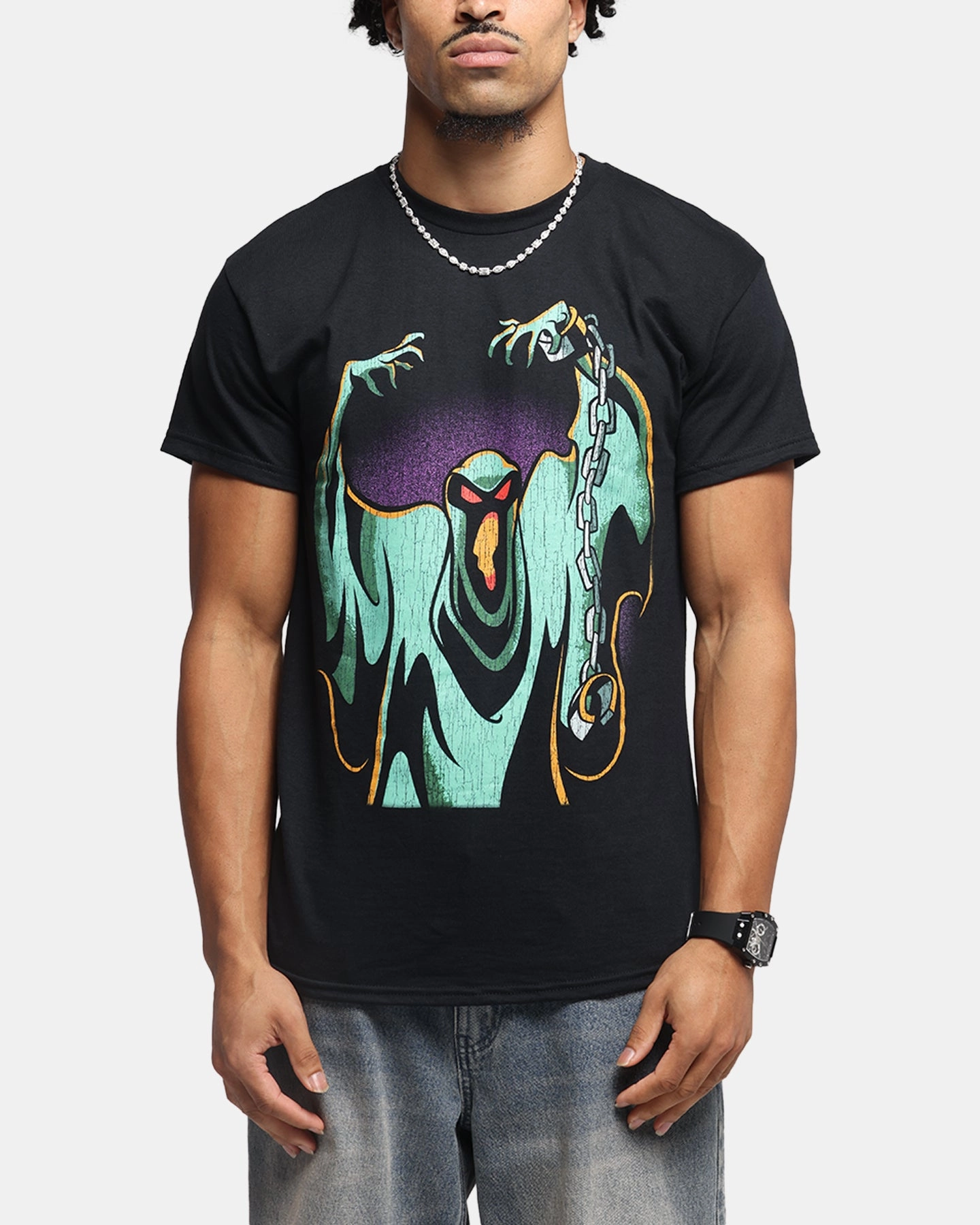 Goat Crew X Scooby-Doo Green Ghost Vintage T-Shirt Black Snag Resistant Surface Cozy Wardrobe
