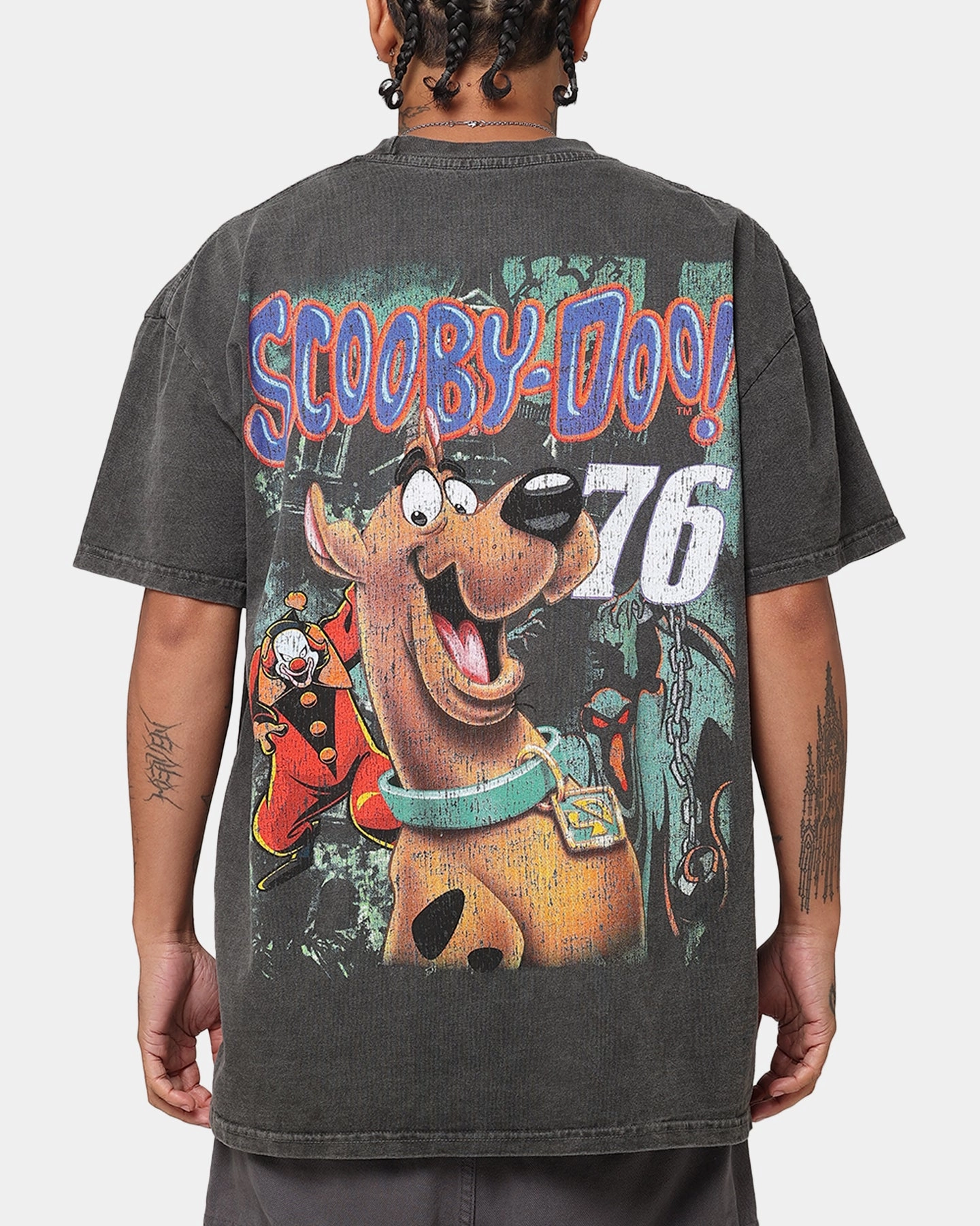 Stretchable Armholes Modern Simplicity Goat Crew X Scooby-Doo Scooby-Doo Jumbo Heavyweight Vintage T-Shirt Black Wash