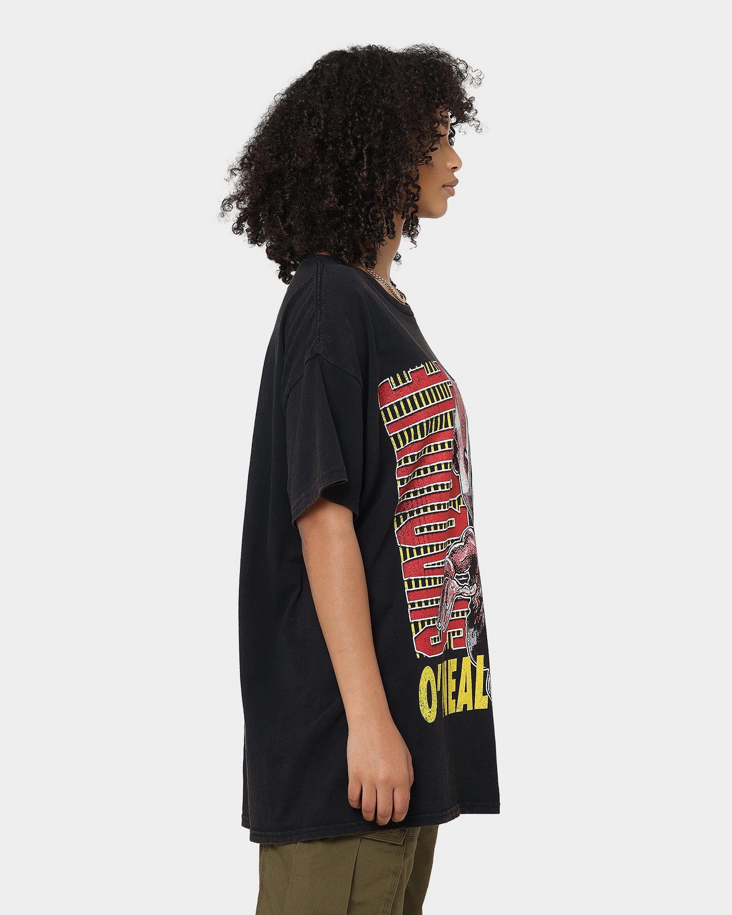 UV Protective Fabric Value for Money Goat Crew X Shaq Man of Steel Vintage T-Shirt Washed Black