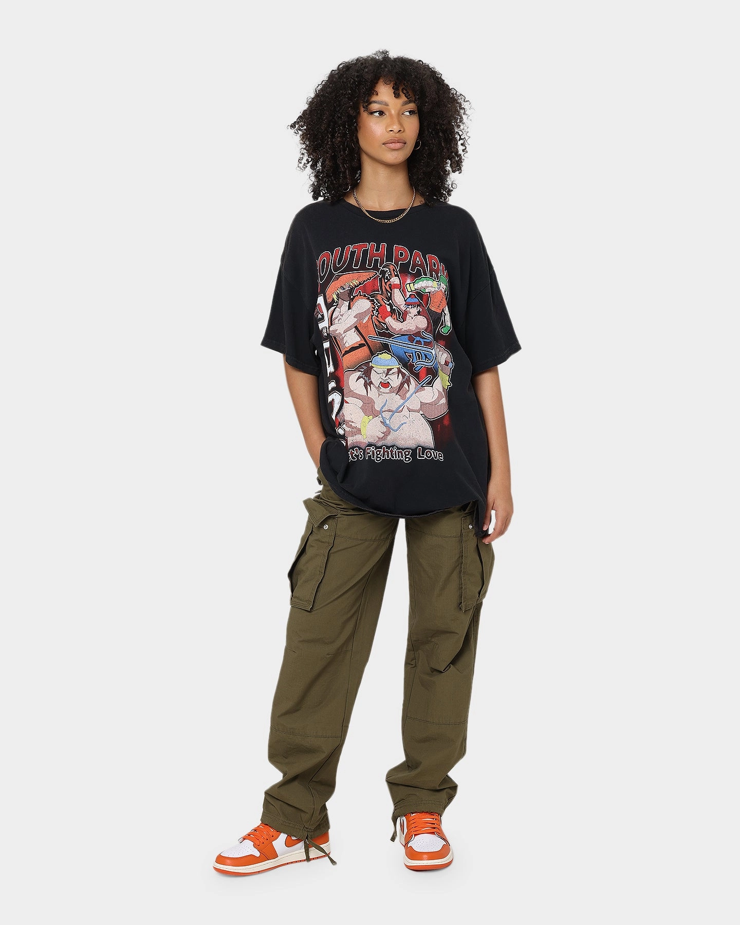 Trendy Vibes Goat Crew X South Park Let's Fighting Love Vintage T-Shirt Black Wash