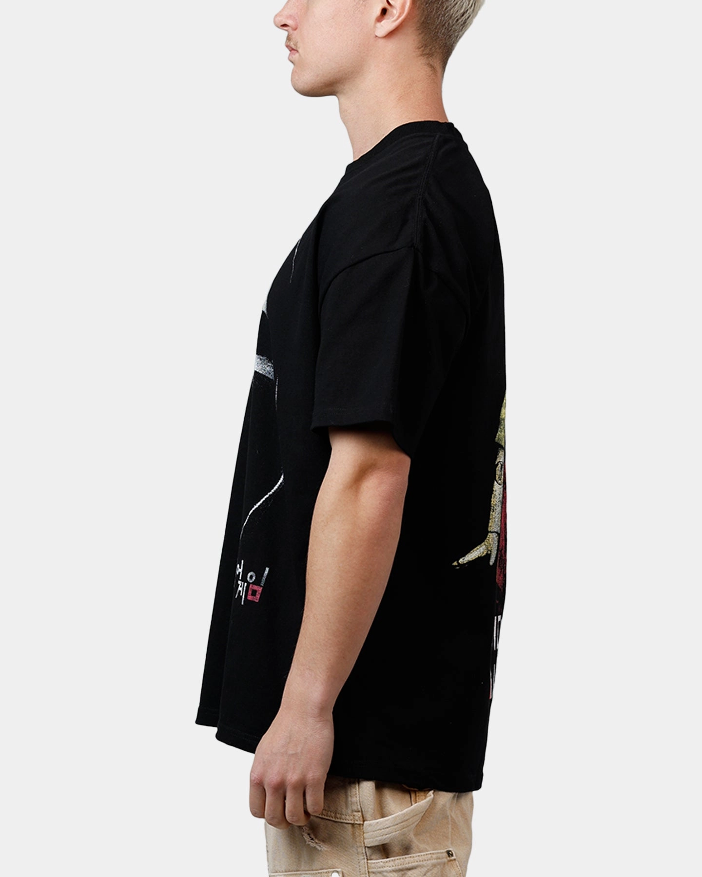 Goat Crew X Squid Game Front Man Heavyweight T-Shirt Black Comfort and Breathable Layering Piece