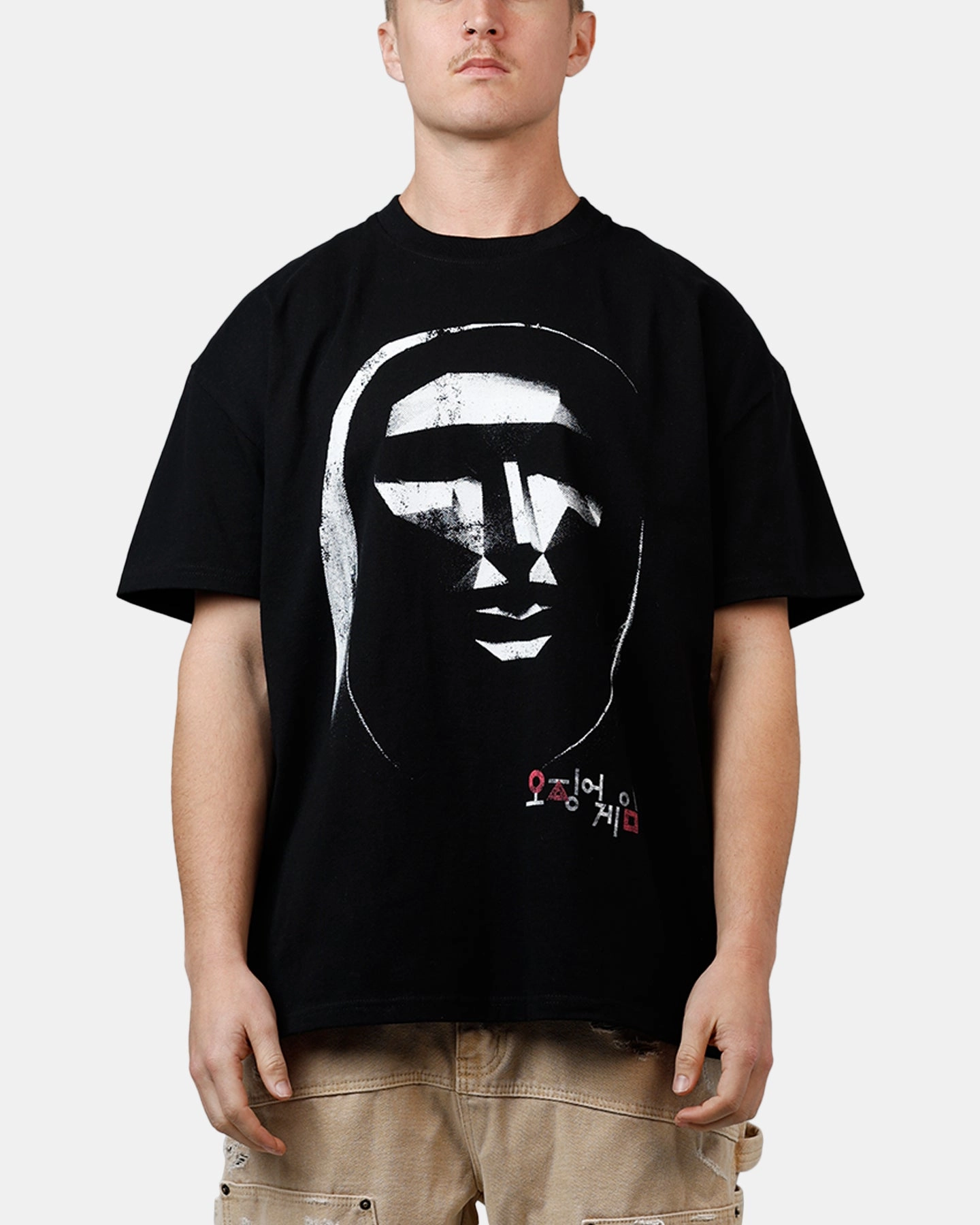 Goat Crew X Squid Game Front Man T-Shirt Black Sublimation Resistant Fabric Casual Choice