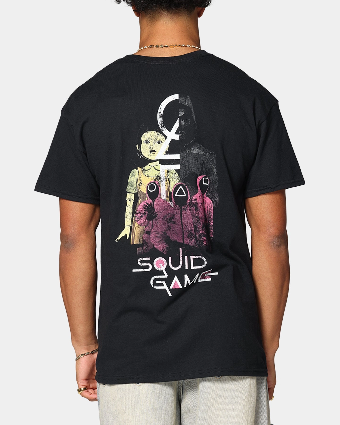 AllSeasonWear Layered Comfort Goat Crew X Squid Game Front Man Vintage T-Shirt Black