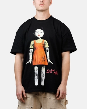 City Fashion Look Goat Crew X Squid Game Young-Hee Vintage T-Shirt Black