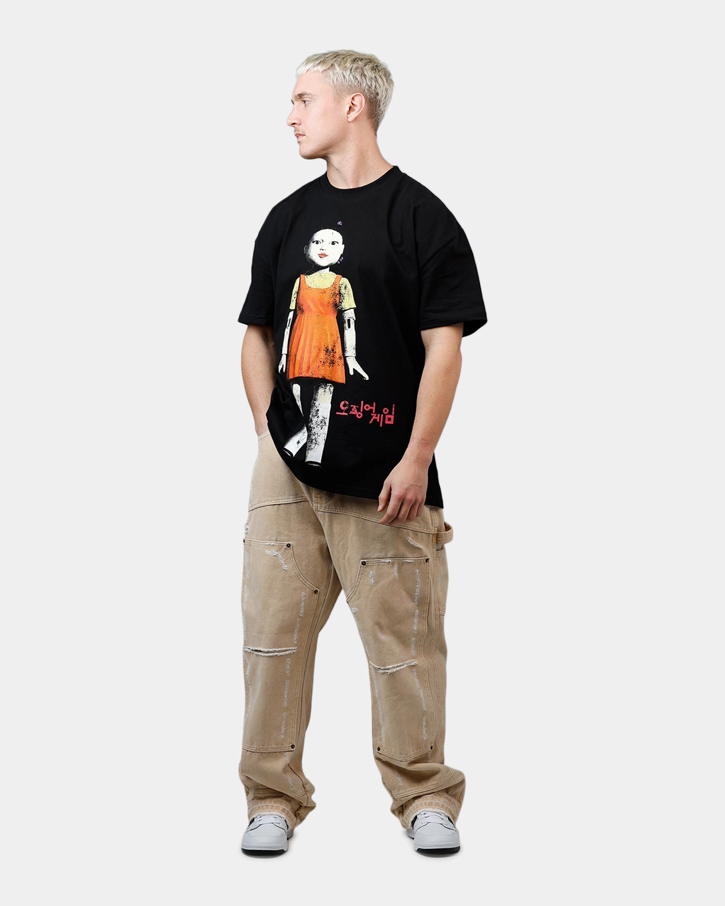 Goat Crew X Squid Game Young-Hee Vintage T-Shirt Black athletic style MicroPiqueKnit