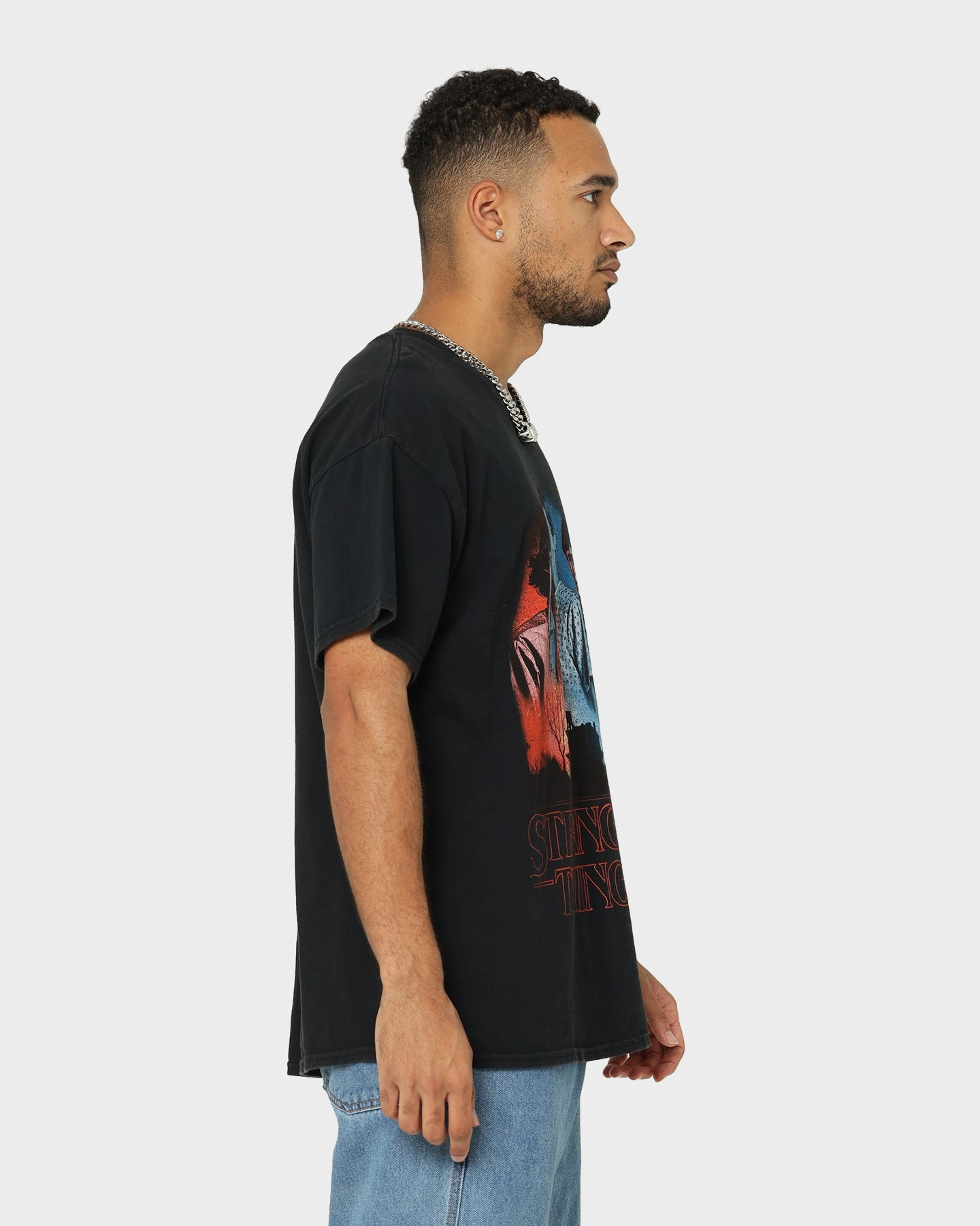 All-day Comfort Goat Crew X Stranger Things Beginning Vintage T-Shirt Washed Black