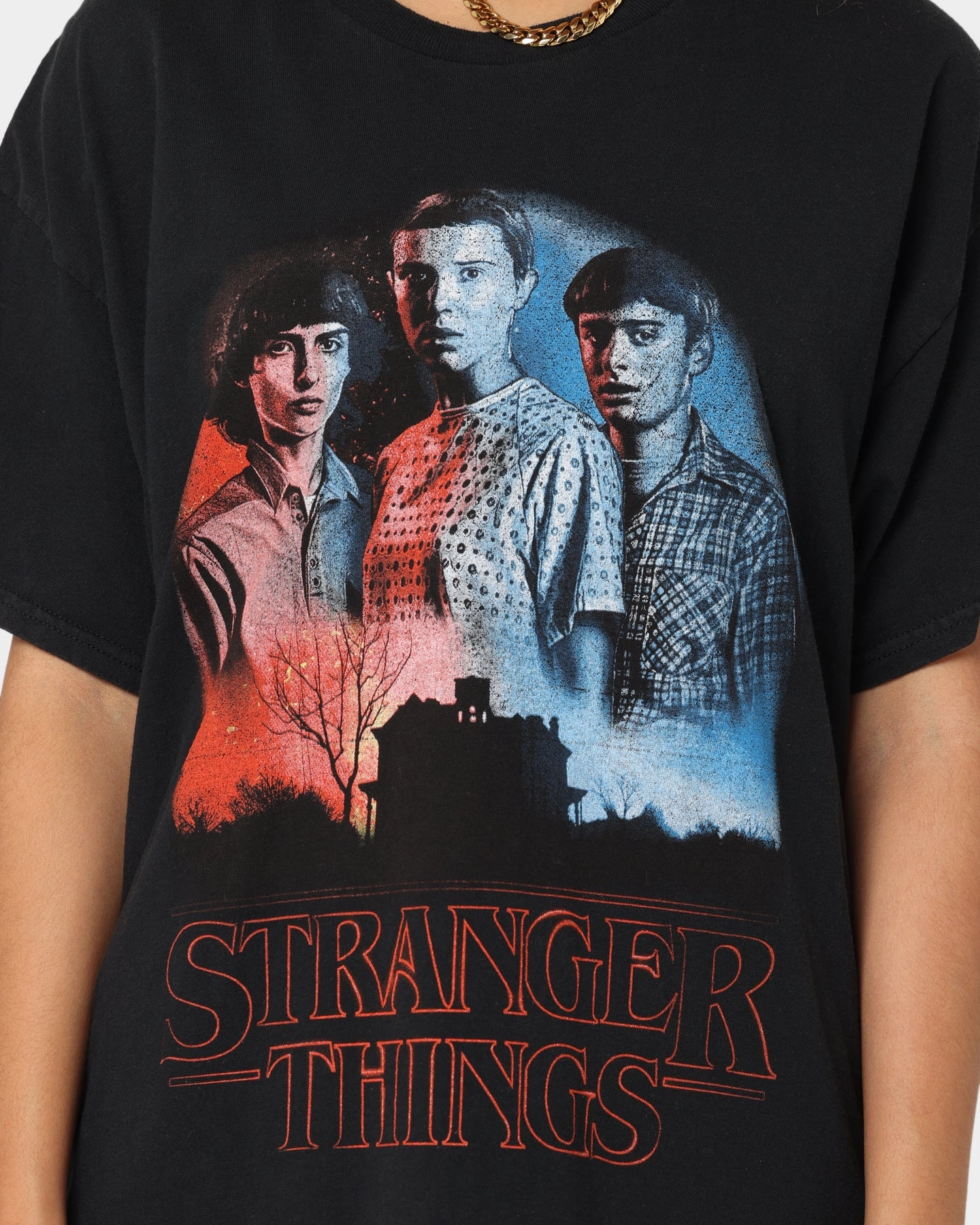 Goat Crew X Stranger Things Beginning Vintage T-Shirt Washed Black Chic Wearable Comfy Casual Wear