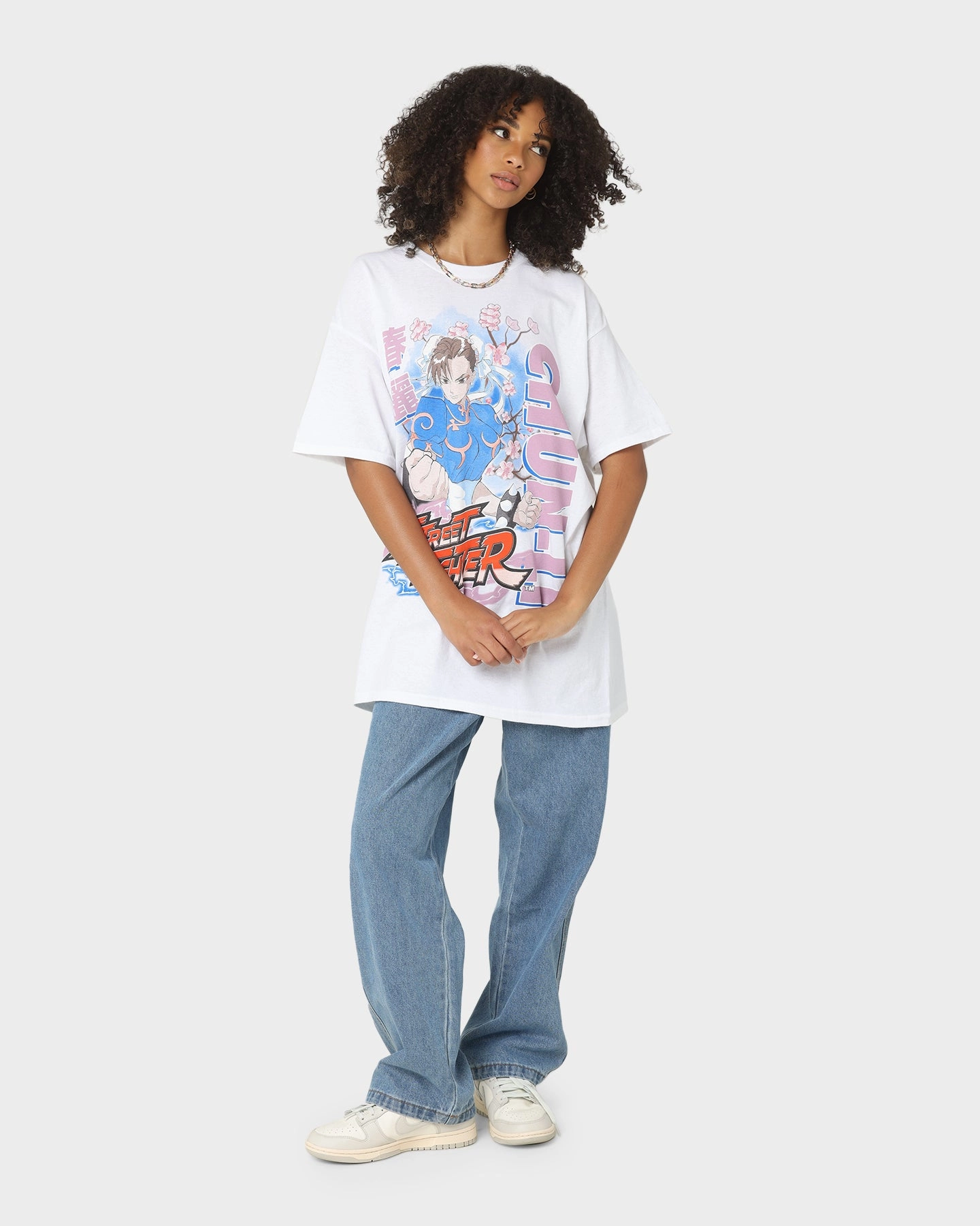 FadeResistantPrint Goat Crew X Street Fighter Chun Li T-Shirt White