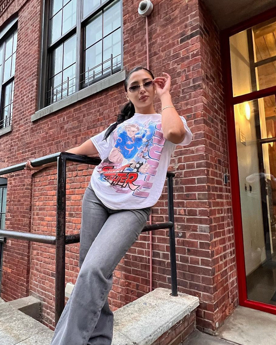 Washable fabric Summer cool Goat Crew X Street Fighter Chun Li T-Shirt White