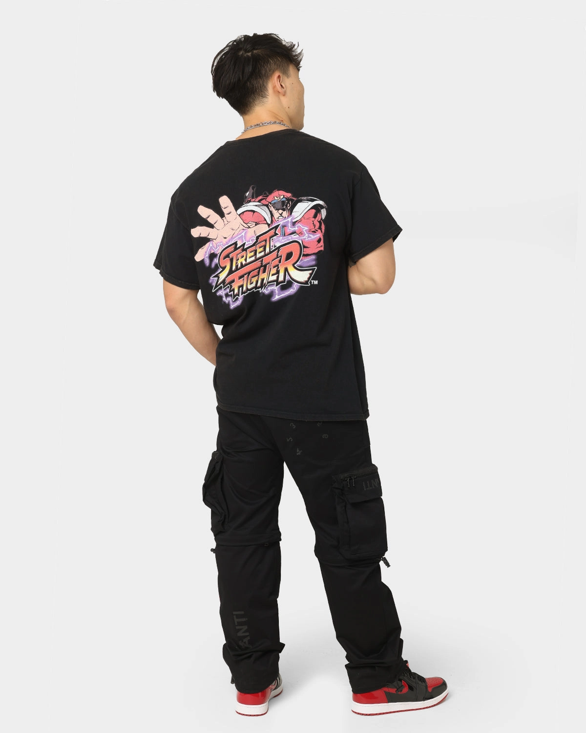 Easy Care Material Comfort Apparel Goat Crew X Street Fighter M. Bison Vintage T-Shirt Black Wash