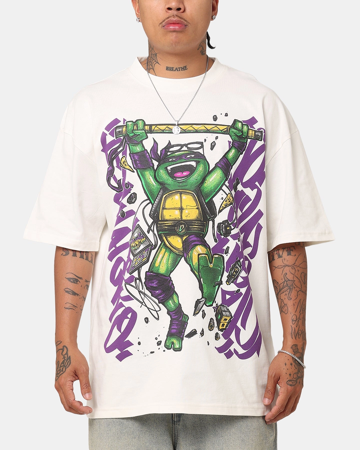 Goat Crew X Teenage Mutant Ninja Turtles Donatello X Sofles Vintage T-Shirt Off White Casual Choice