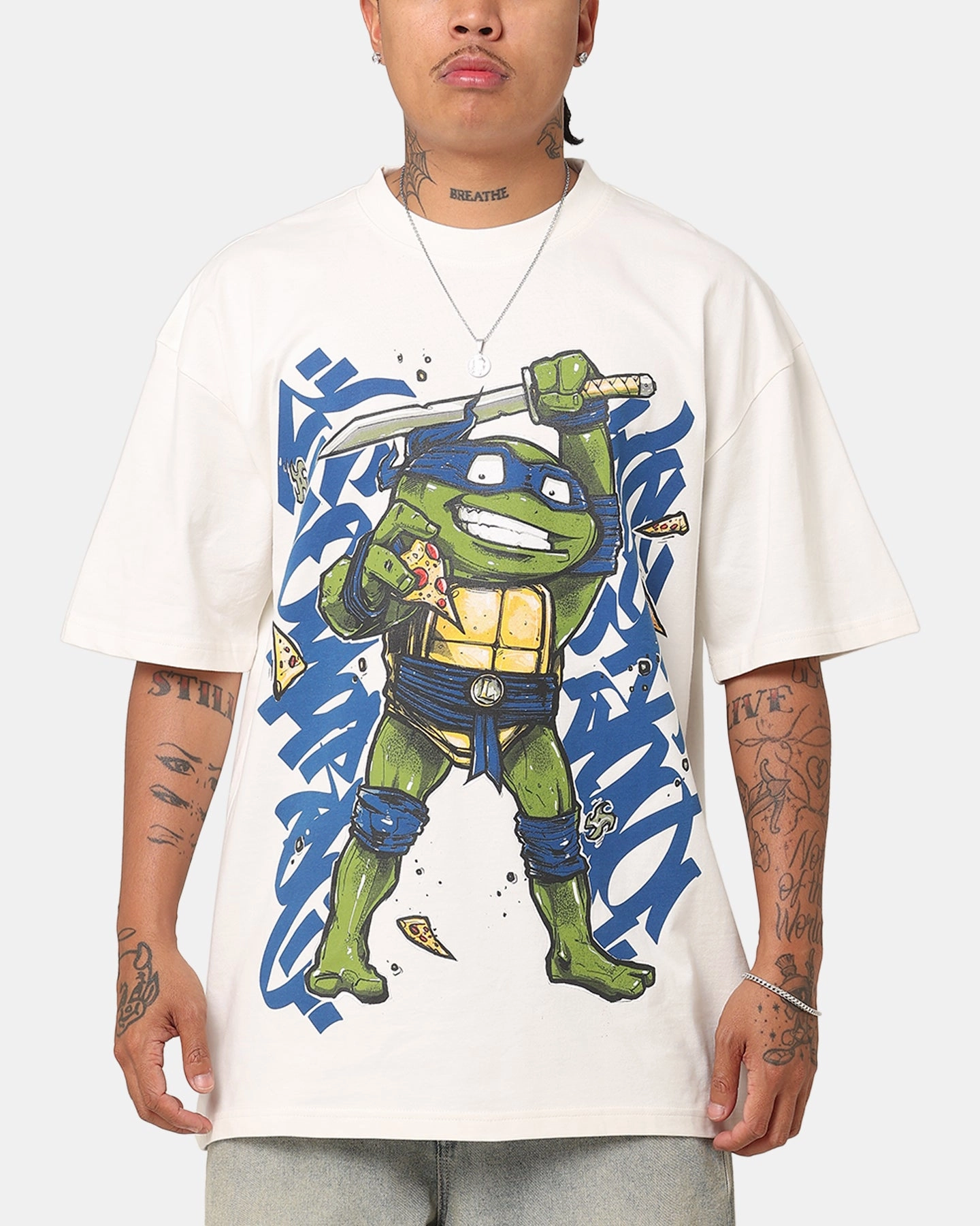 Goat Crew X Teenage Mutant Ninja Turtles Leonardo X Sofles Vintage T-Shirt Off White discount offer