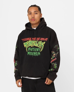 Kindness Practical Wear Goat Crew X Teenage Mutant Ninja Turtles Mutant Mayhem Vintage Hoodie Black