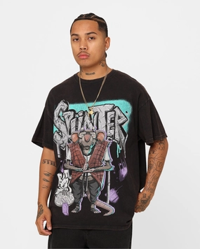 Perfect Comfort Quick Dry Fabric Goat Crew X Teenage Mutant Ninja Turtles Splinter Vintage T-Shirt Black Wash