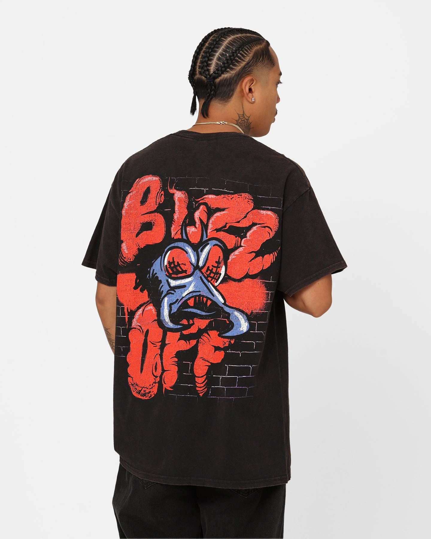 RecycledBlend Goat Crew X Teenage Mutant Ninja Turtles Superfly Vintage T-Shirt Black Wash
