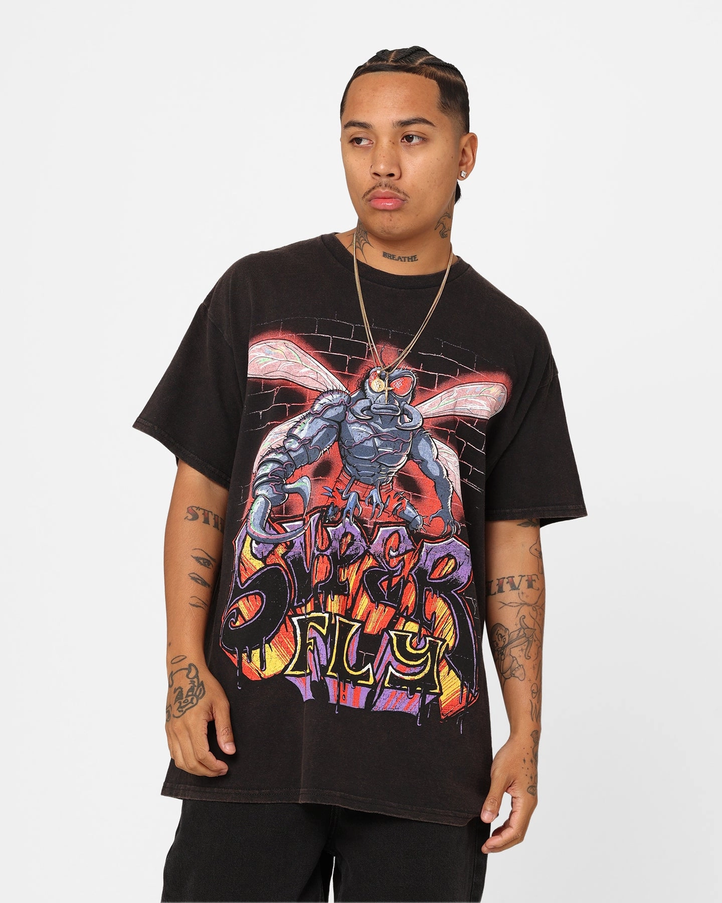 Comfort and style Goat Crew X Teenage Mutant Ninja Turtles Superfly Vintage T-Shirt Black Wash