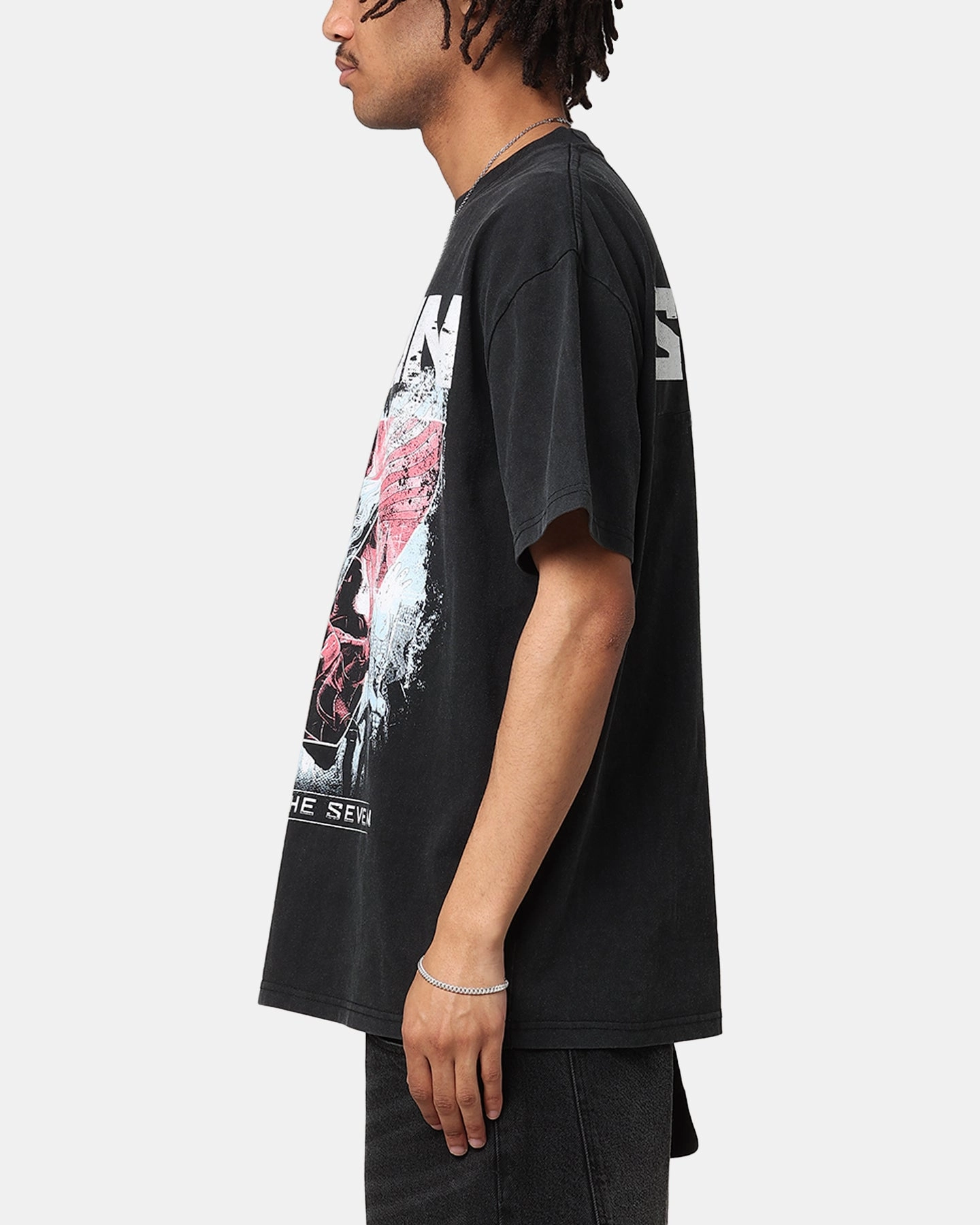 Soft and breathable Goat Crew X The Boys The Seven Vought Vintage T-Shirt Black Acidwash