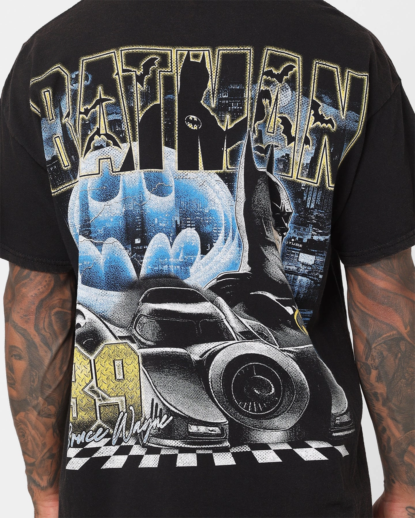 Goat Crew X The Flash Batman Racing Vintage T-Shirt Black Wash Airflow Ventilation Design Elderly Comfort