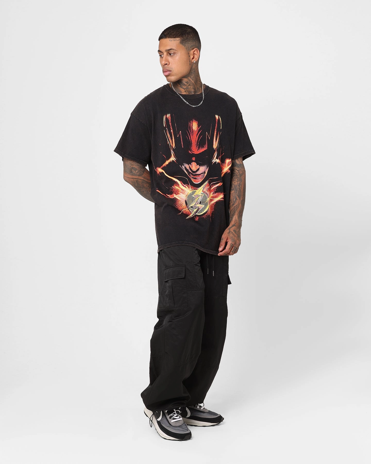 Travel Style Trend Multi Directional Stretch Goat Crew X The Flash The Flash Vintage T-Shirt Black Wash