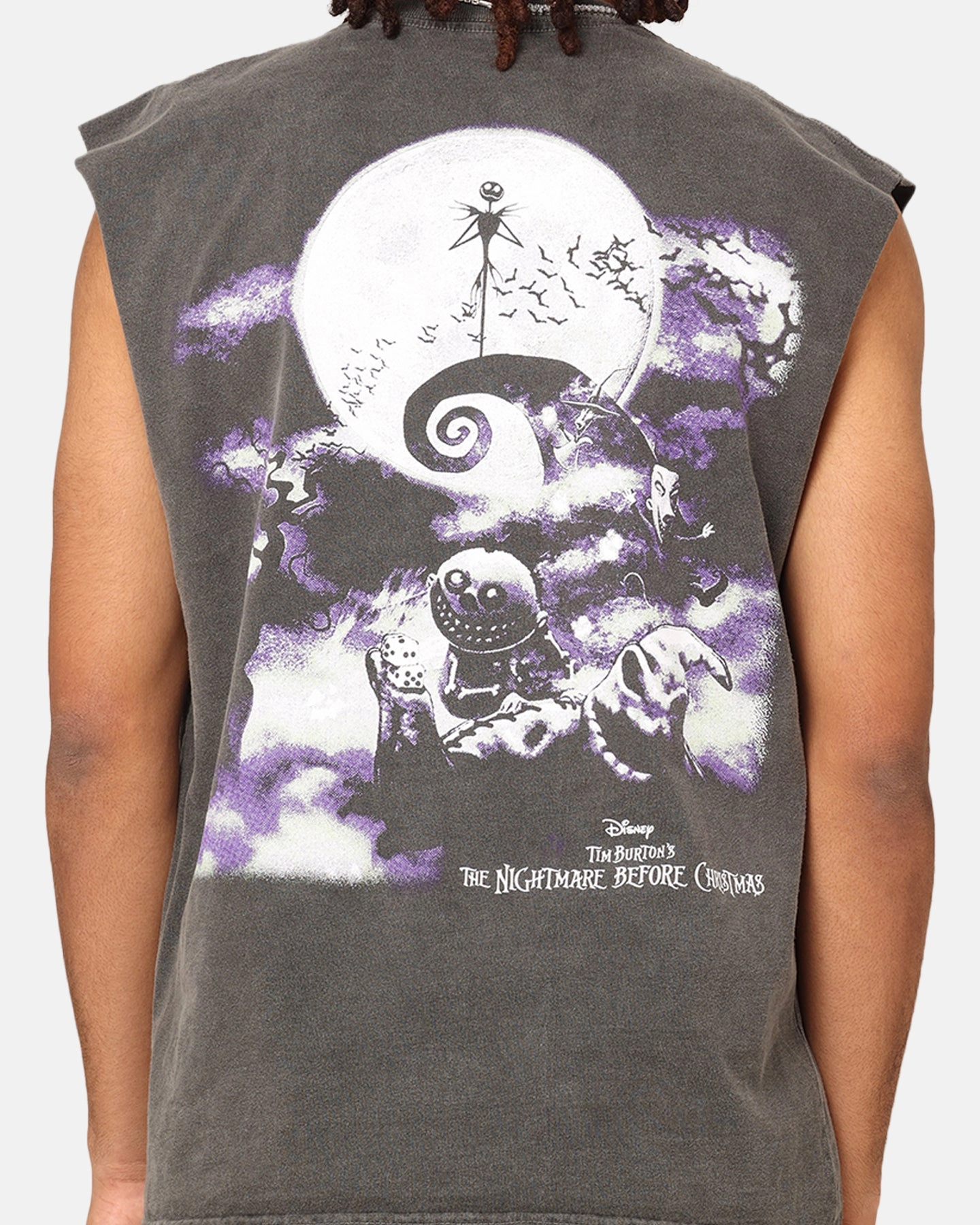 Goat Crew X The Nightmare Before Christmas Jack Skellington Heavyweight Vintage Muscle T-Shirt Black Wash PocketDetail BiodegradableMaterial