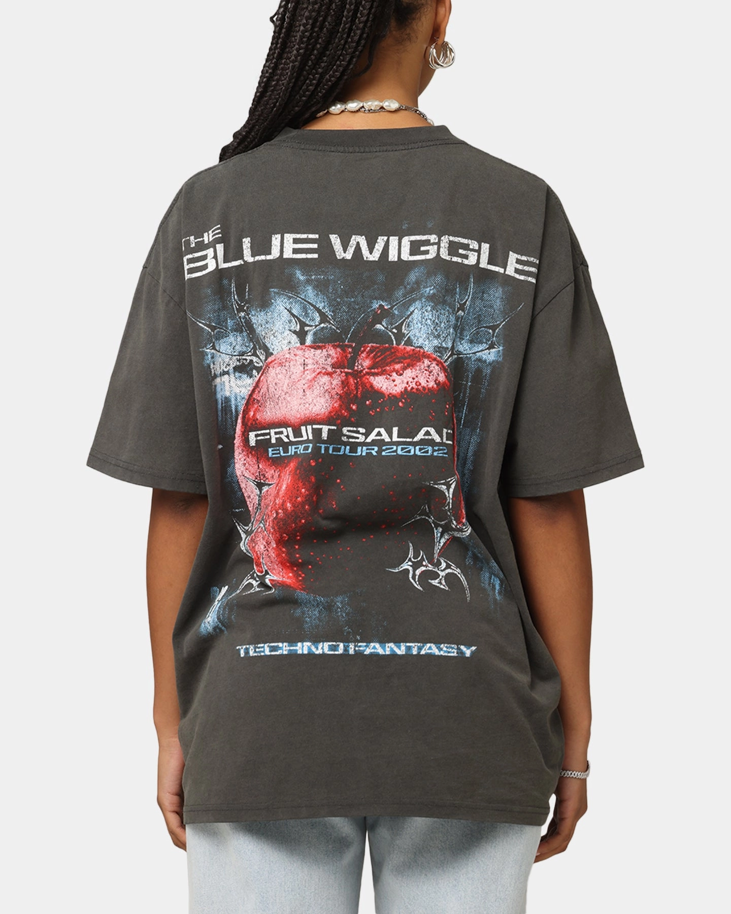 FadeResistant Coating Goat Crew X The Wiggles Blue Wiggle Heavy T-Shirt Black Wash