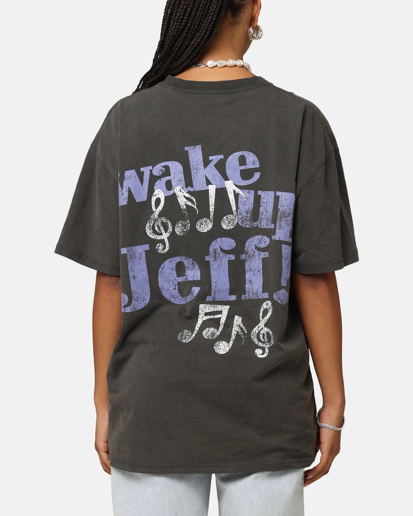 Goat Crew X The Wiggles Wake Up Jeff Heavy T-Shirt Black Wash No Slip Shoulder Design Cozy and Comfortable
