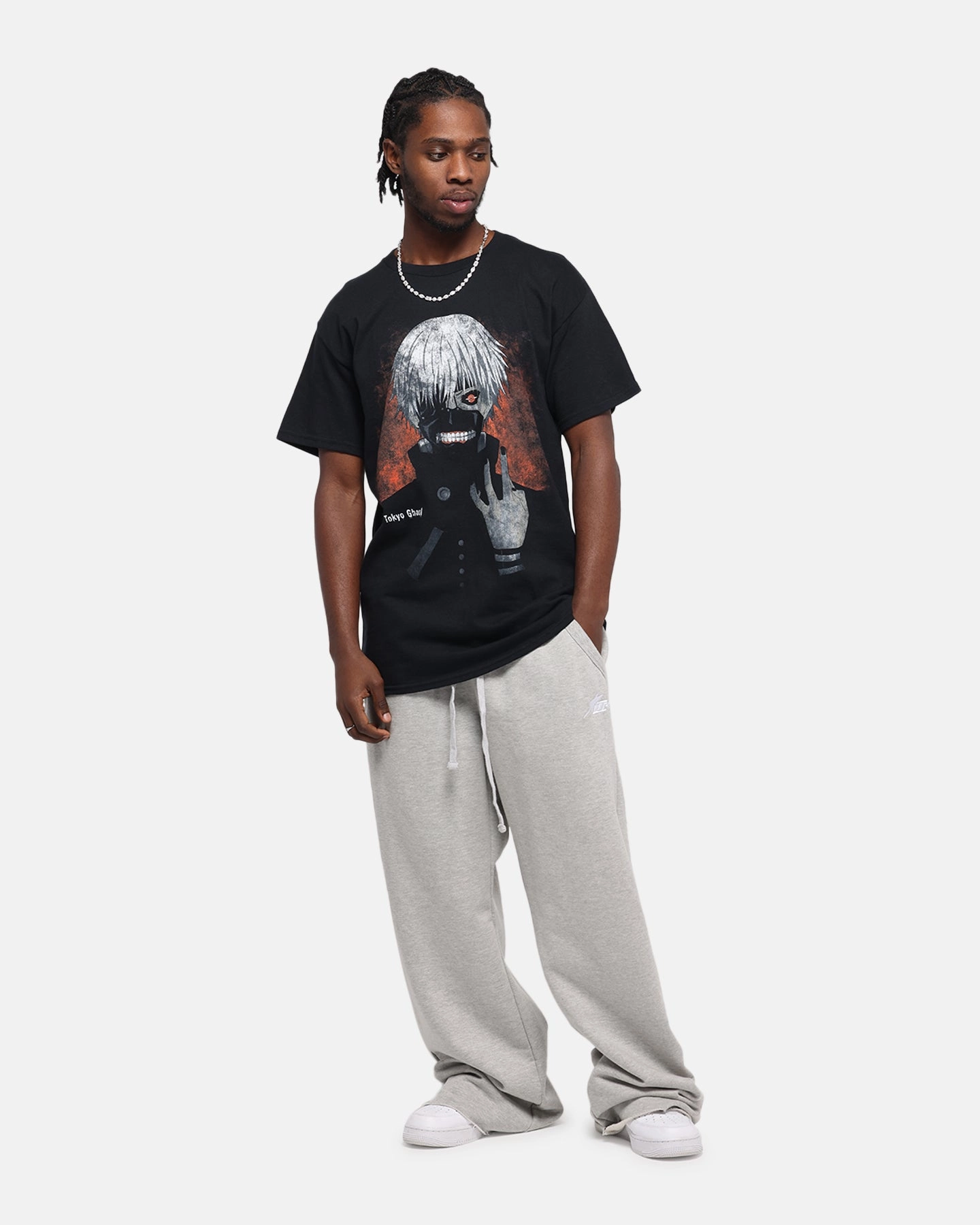 Goat Crew X Tokyo Ghoul Kaneki T-Shirt Black Teenager fashion proper length