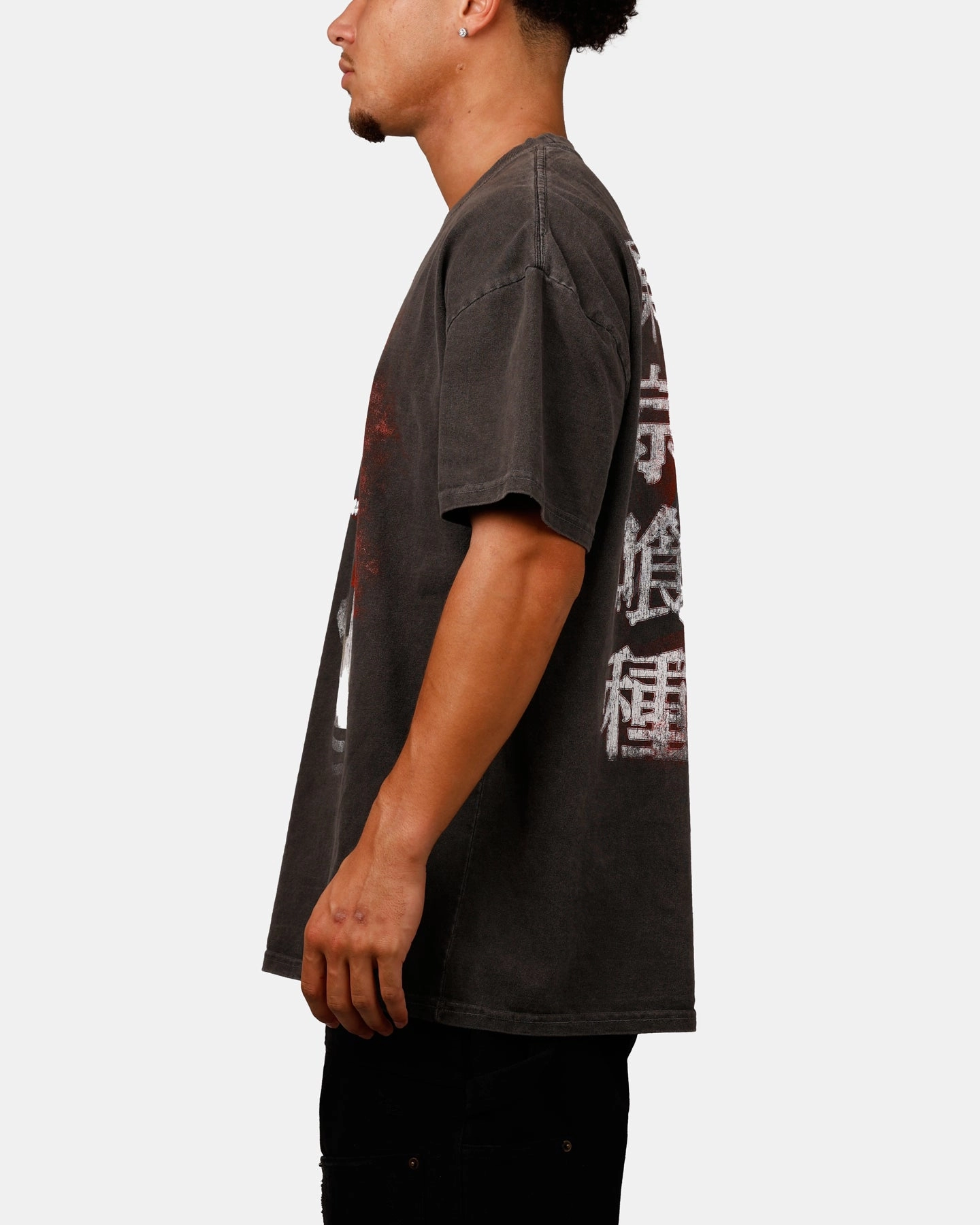 Goat Crew X Tokyo Ghoul Kaneki Vintage T-Shirt Black Acidwash Flexible Cuff Design