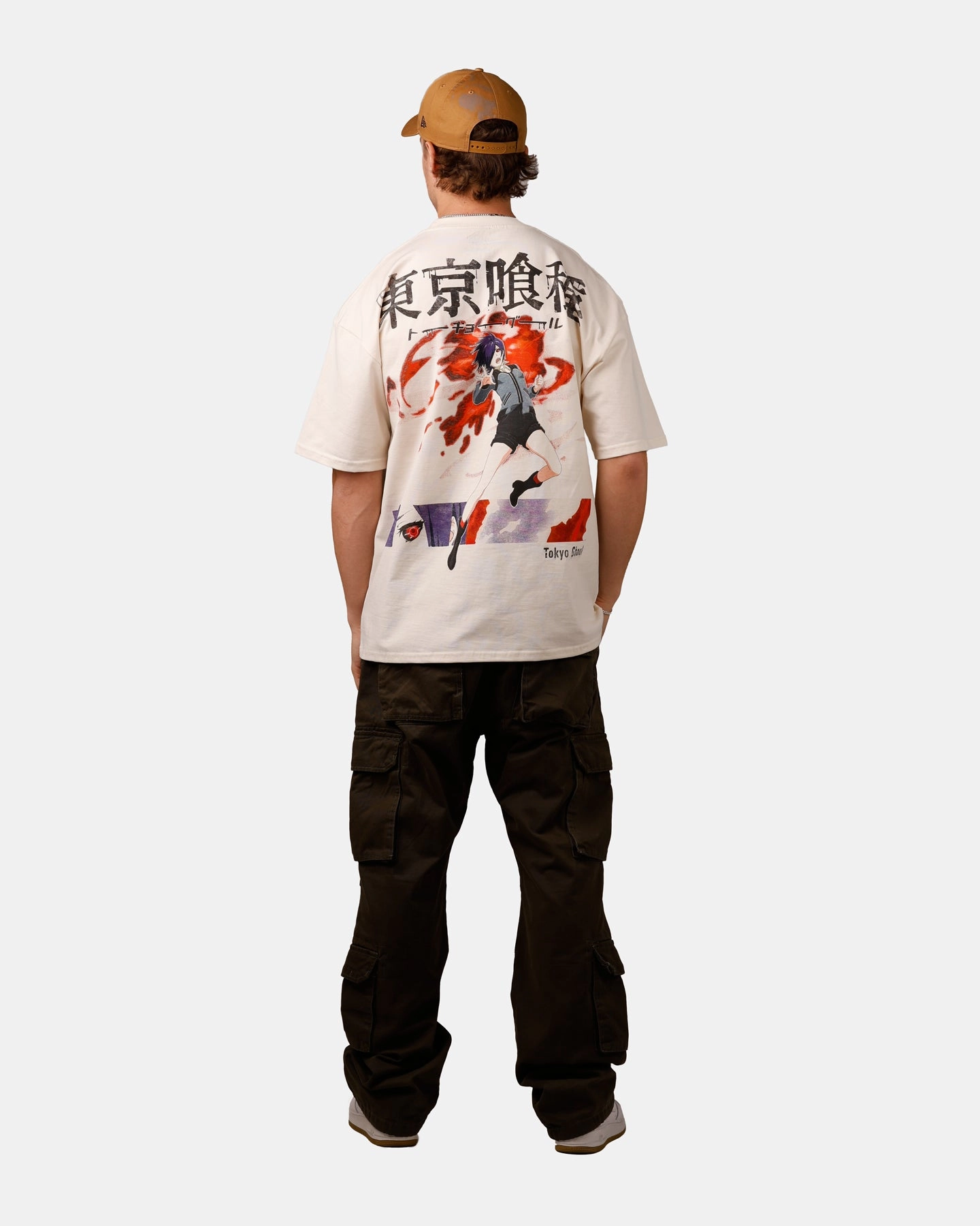 Everyday Layer Stretch Knit Goat Crew X Tokyo Ghoul Touka Vintage T-Shirt Off White
