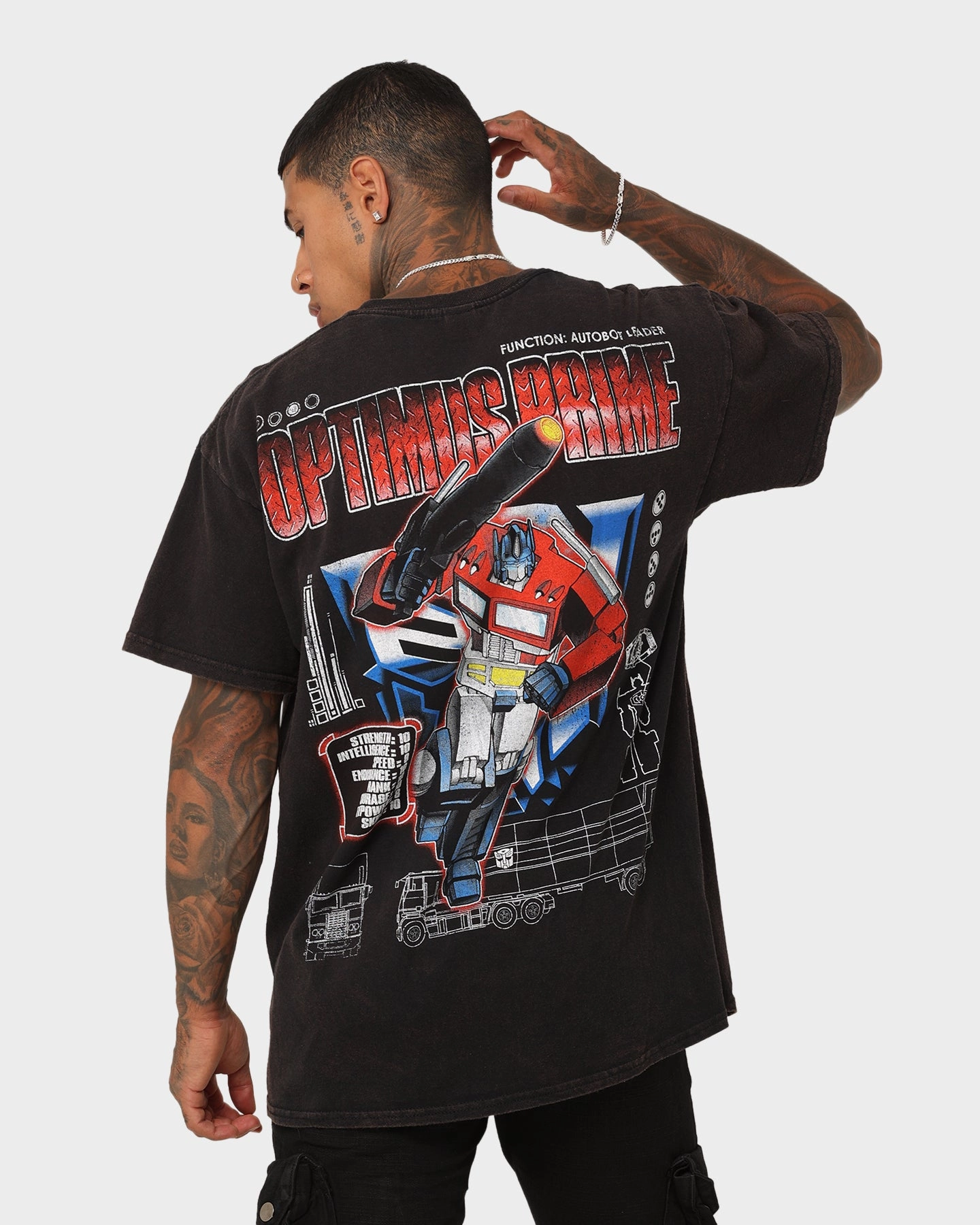 Comfy Wear Fashionable Look Goat Crew X Transformers Optimus Prime Vintage T-Shirt Black Wash