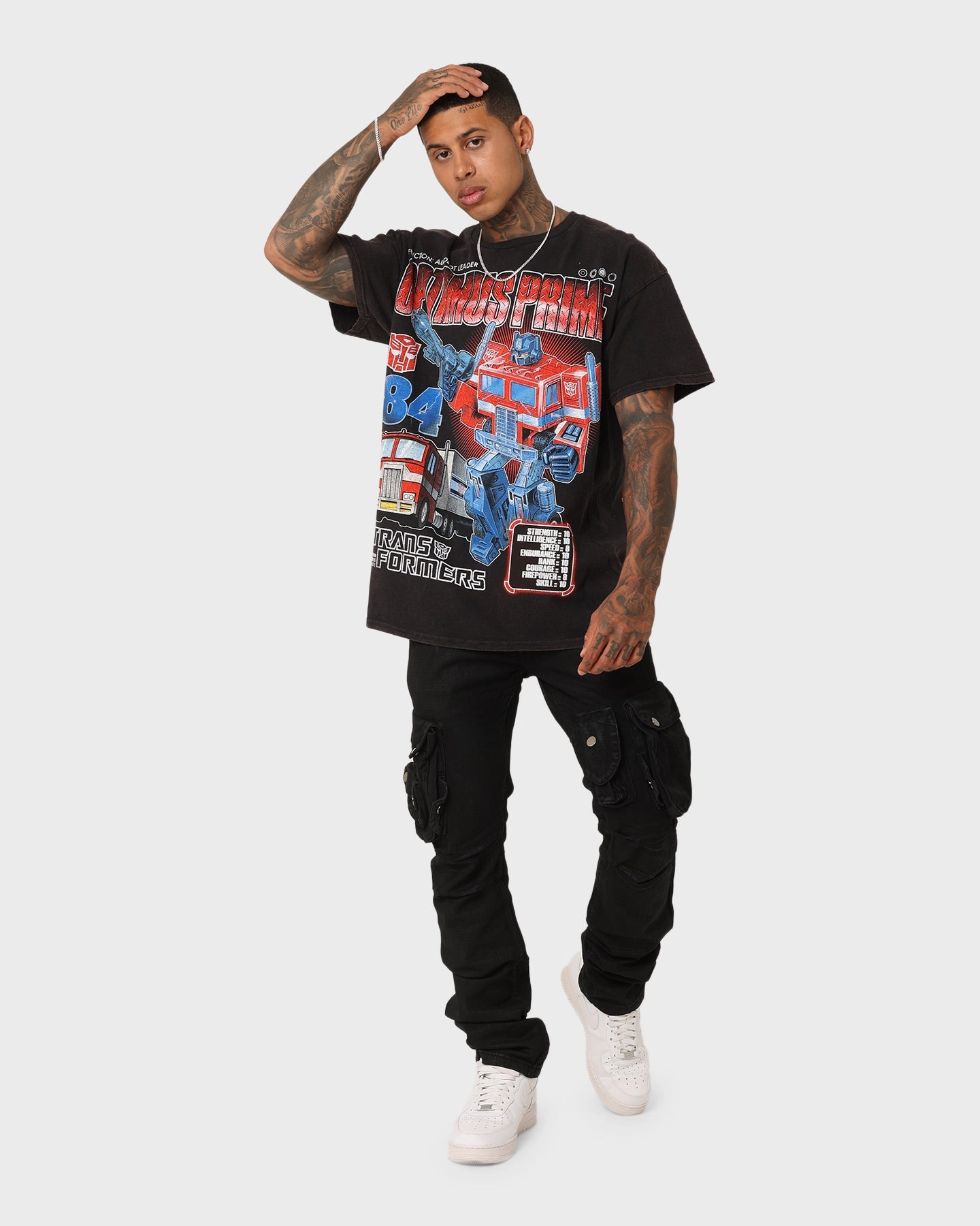 Goat Crew X Transformers Optimus Prime Vintage T-Shirt Black Wash Tagless Design Premium Comfort
