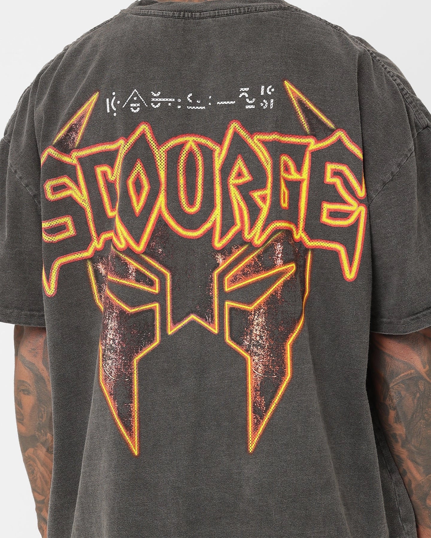 Goat Crew X Transformers Scourge Heavyweight Vintage T-Shirt Black Wash Wrinkle Resistant Cloth