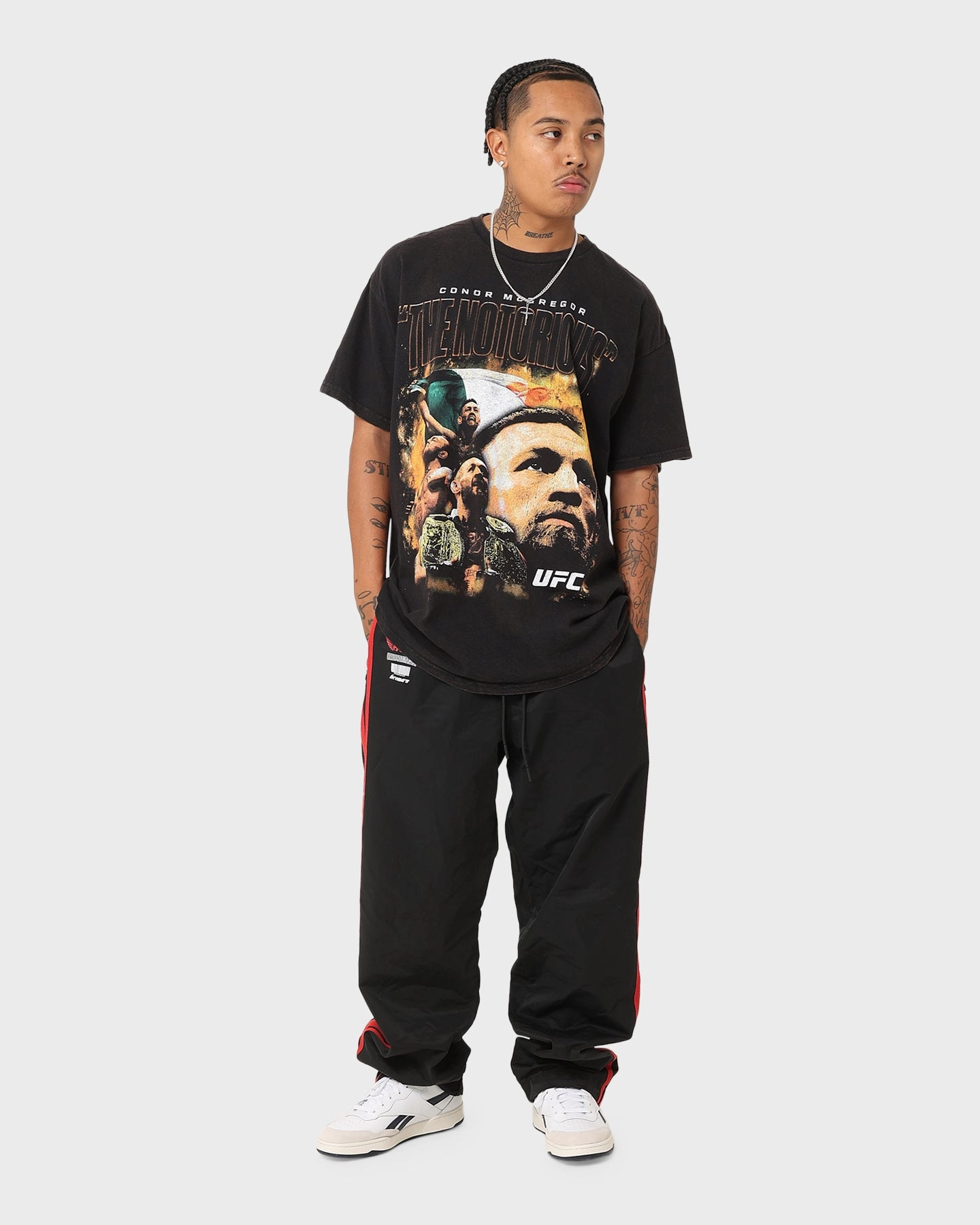 Goat Crew X UFC The Notorious Vintage T-Shirt Black Wash Pre Shrunk Cotton Tagless Neckline
