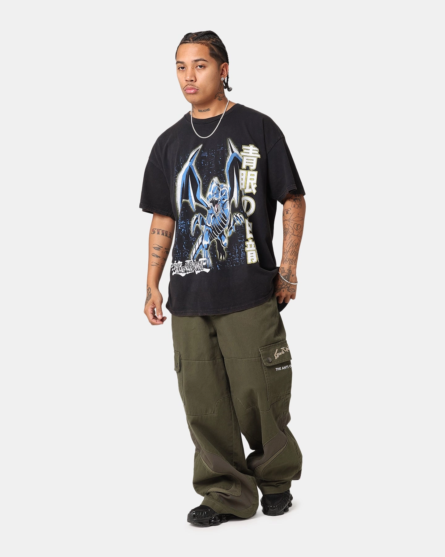 Goat Crew X Yu-Gi-Oh! Blue Eyes White Dragon T-Shirt Black Wash Stylish and Comfortable