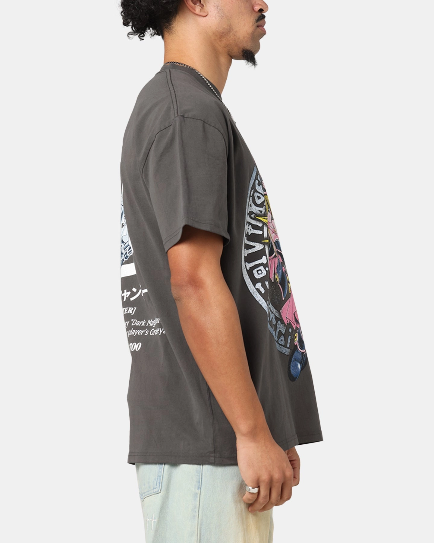 Goat Crew X Yu-Gi-Oh! Dark Magician Girl Card Heavy T-Shirt Black Wash Non Restrictive Fit Layered Sleeve