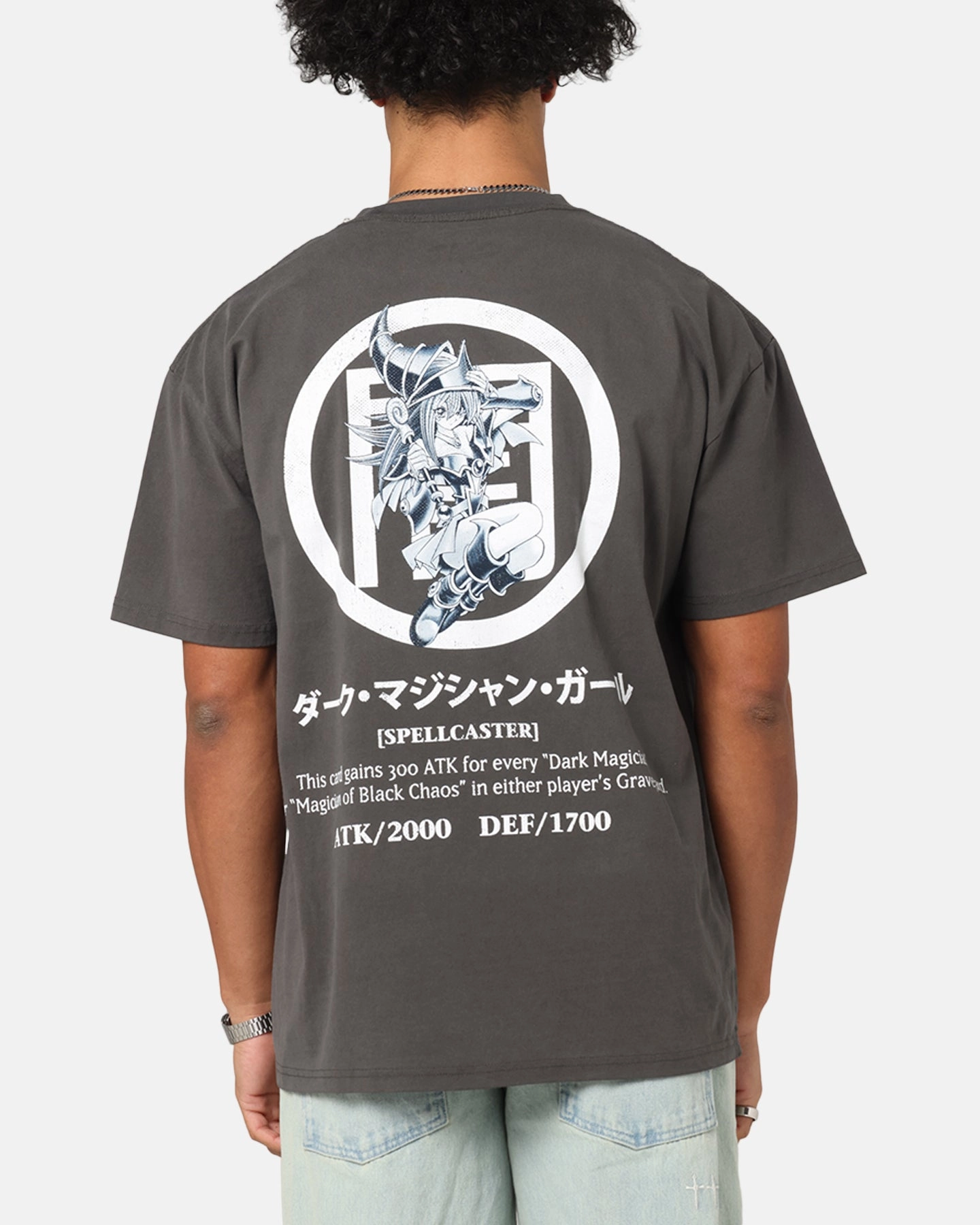 Goat Crew X Yu-Gi-Oh! Dark Magician Girl Card Heavy T-Shirt Black Wash proper length