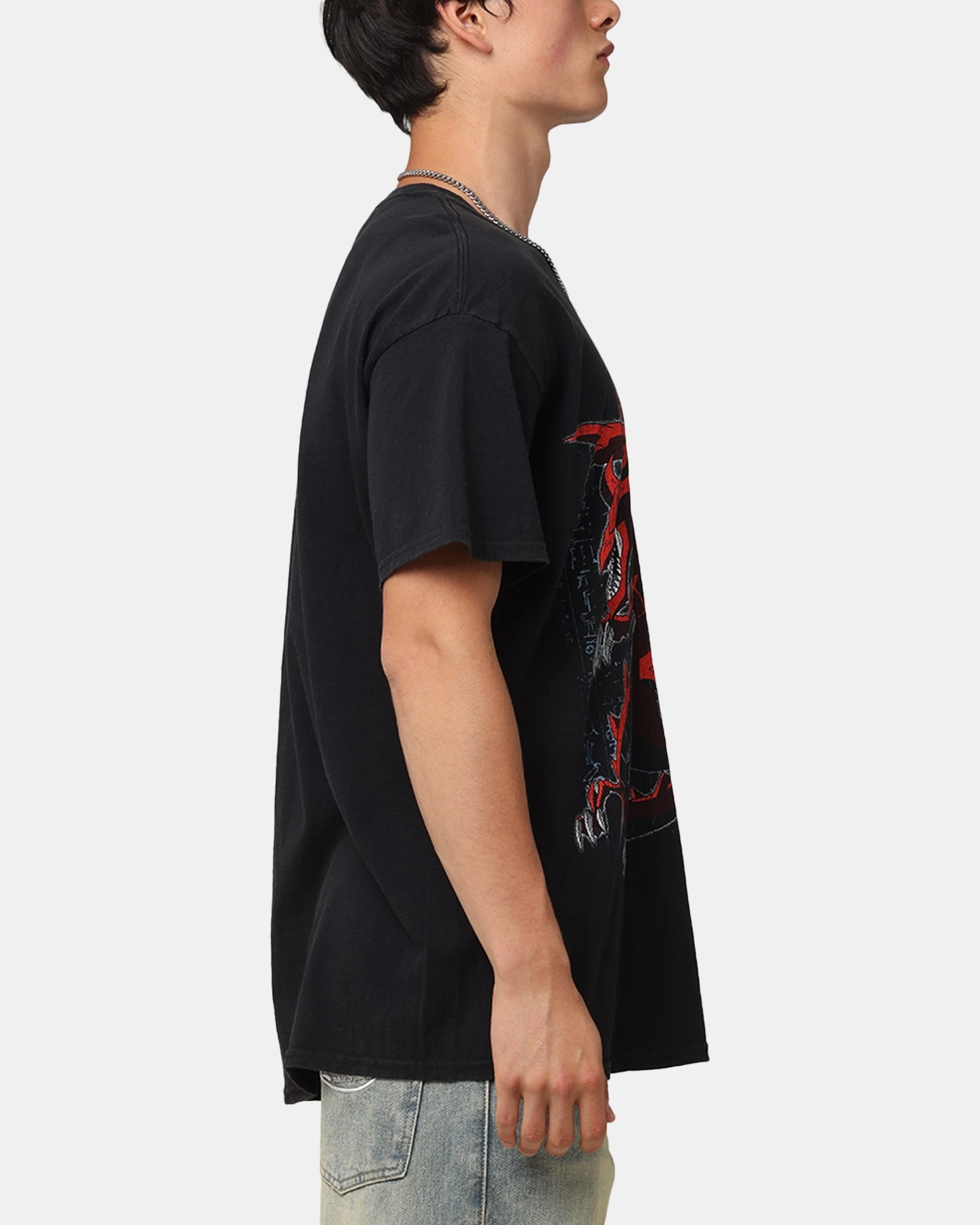 Goat Crew X Yu-Gi-Oh! Slifer Vintage T-Shirt Black Wash Breathable apparel