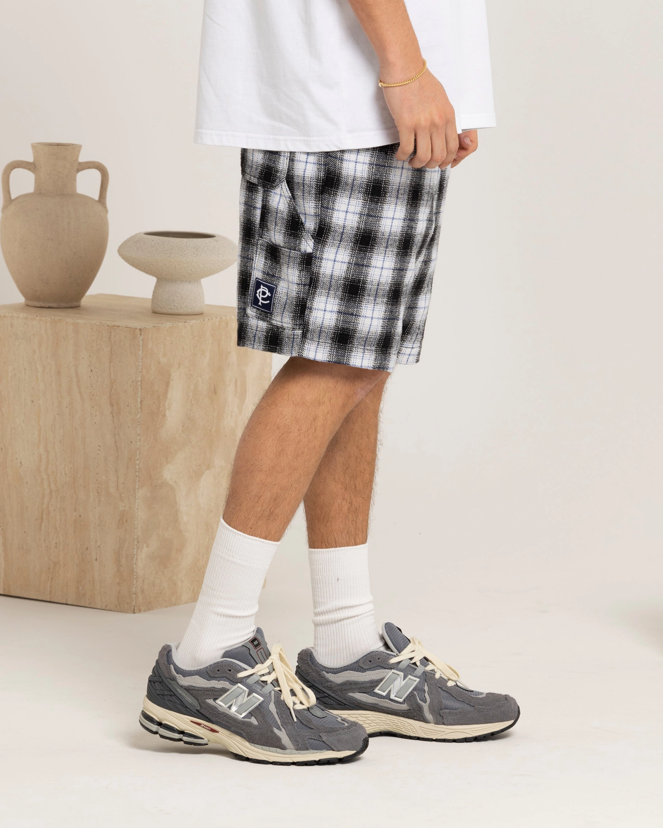 Mother's Day gift Carre Daily Shorts Black Plaid
