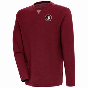 Antigua Men's Seminole Logo Long Sleeve Ribbed Crew Pullover - Garnet Summer Outing
