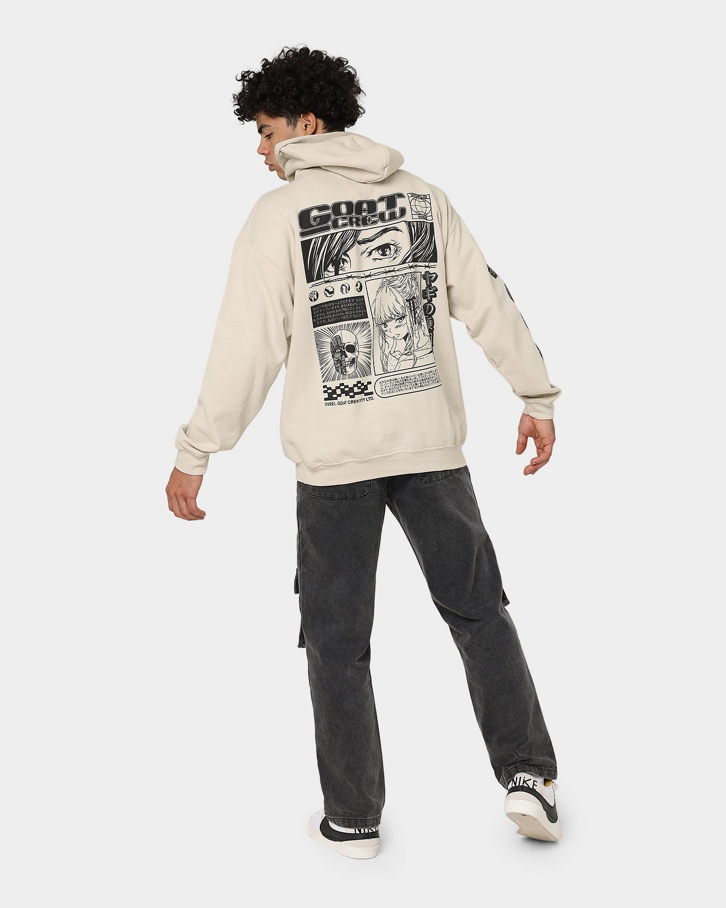 Conditioner Goat Crew Harajuku Hoodie Sand