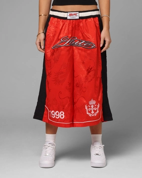 Soft Lining teenagers Loiter Fight Club 3 Quarter Shorts Red