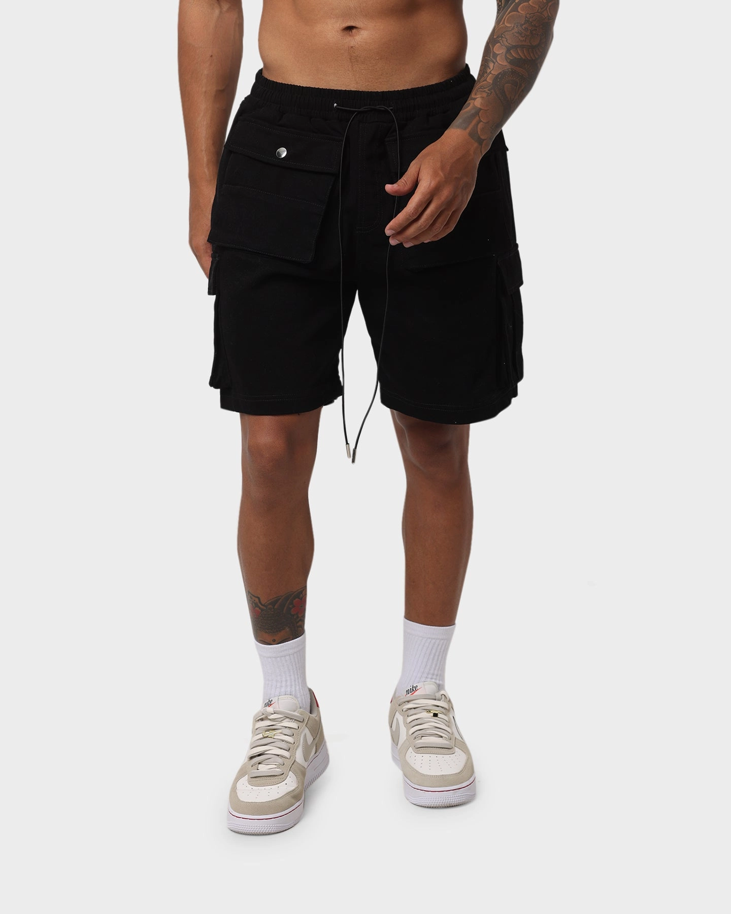 EN ES EBB Tide Cargo Shorts Black Rubberized Waistband Contemporary Cut