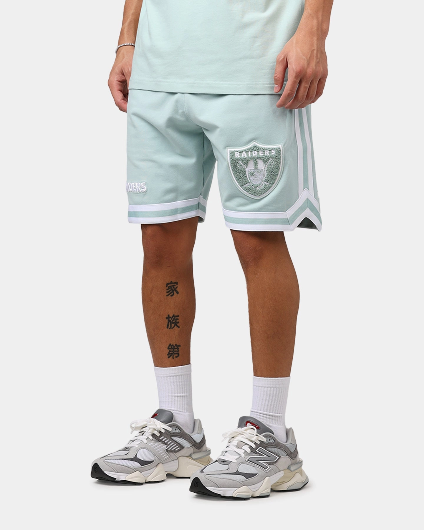 snowboard clothing All Day Movement Fit New Era Las Vegas Raiders 'Logo Select Mint' Shorts Mint/White