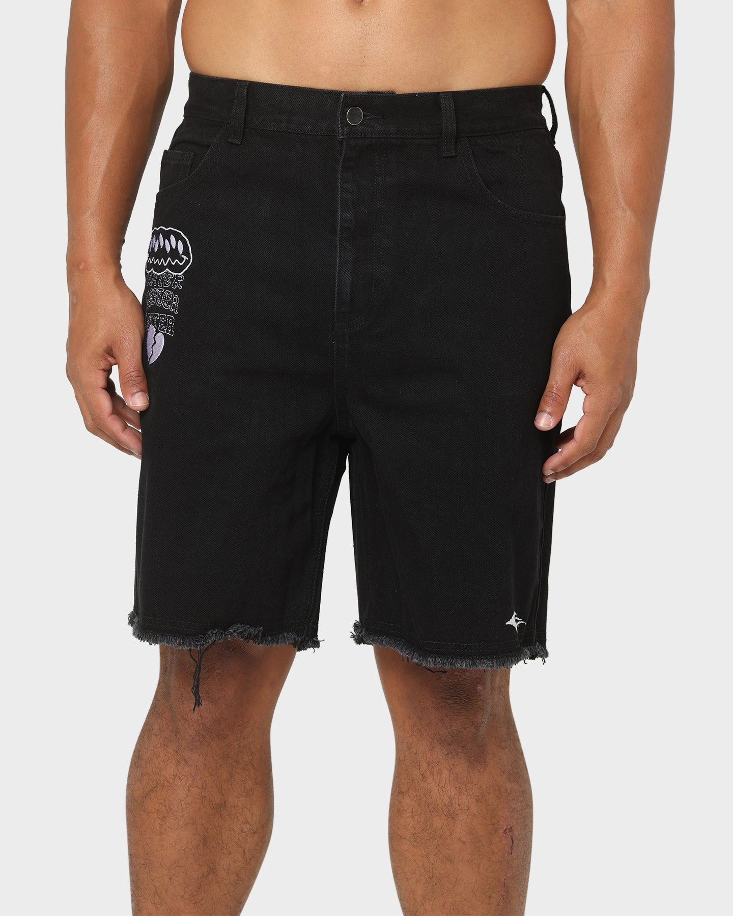 Loiter Freedom Skate Denim Shorts Black multiple pockets service industry