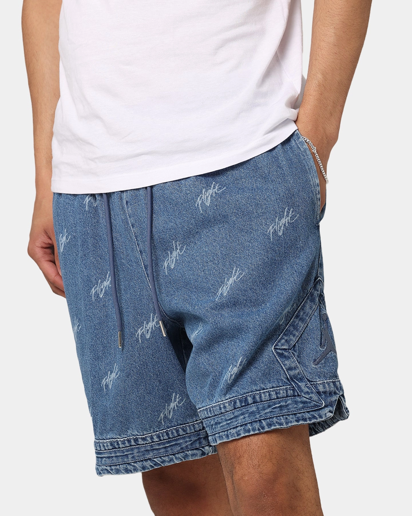 AntiStaticCoating Temperature Regulating Tech Jordan Air Jordan Deni AOP Shorts Blue Grey