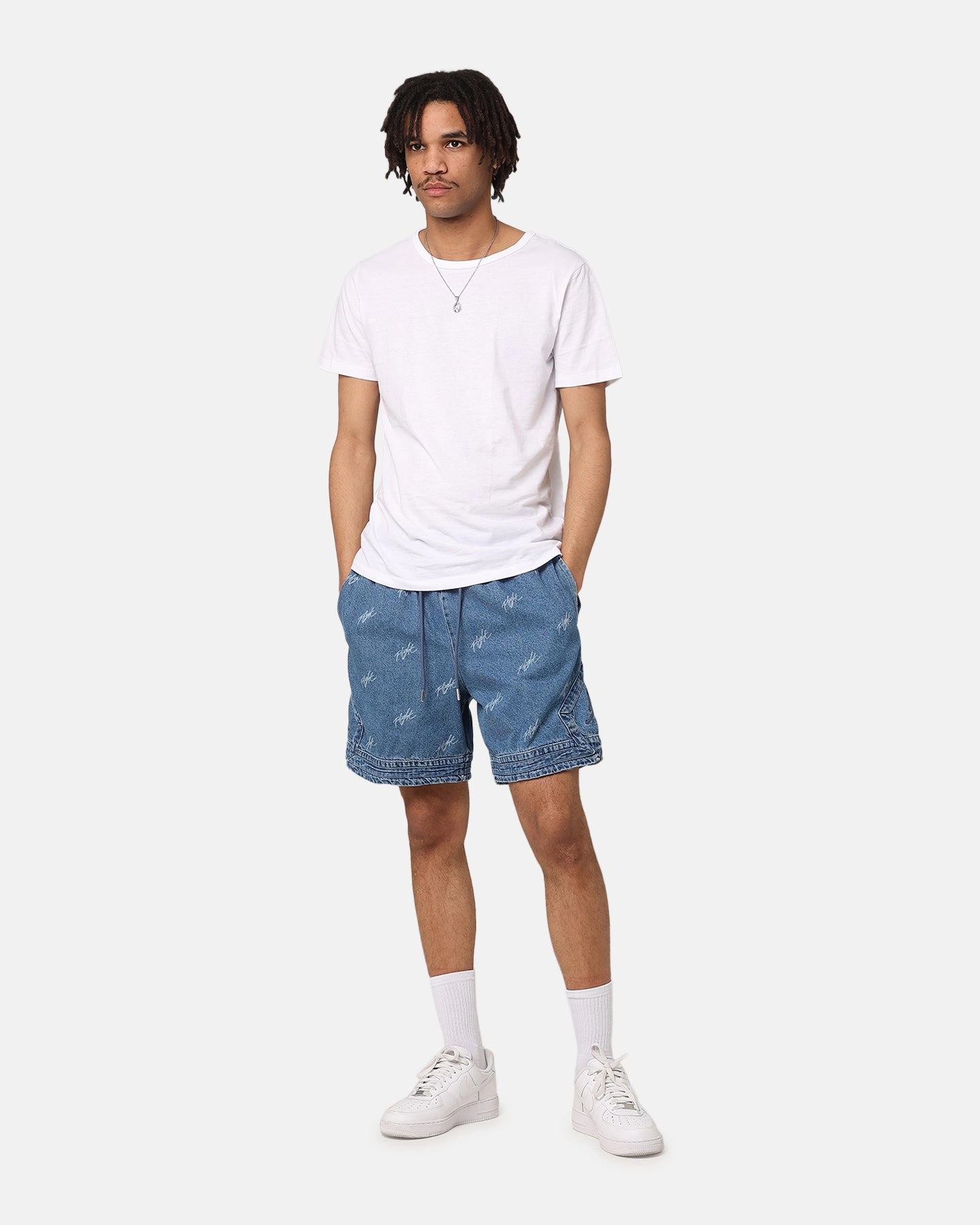 Jordan Air Jordan Deni AOP Shorts Blue Grey Go Casual