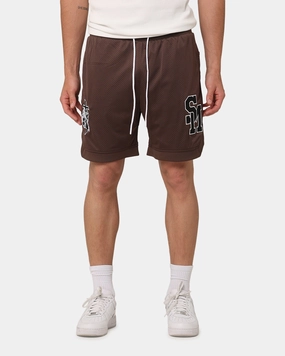 Saint Morta La Rambla Basketball Shorts Dark Brown DurableStitching