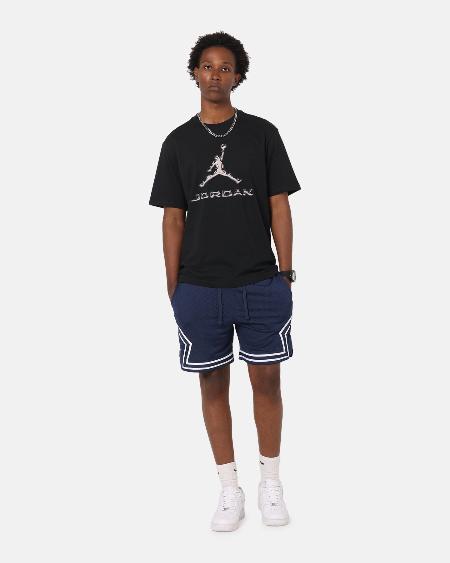 plus-size choice Jordan Dri-FIT Sport Diamond Shorts Midnight Navy/White